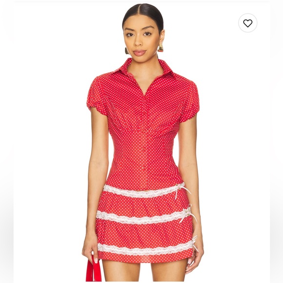 Danielle Guizio Dresses & Skirts - Guizio Red Polka Dot Skirt Set NWOT